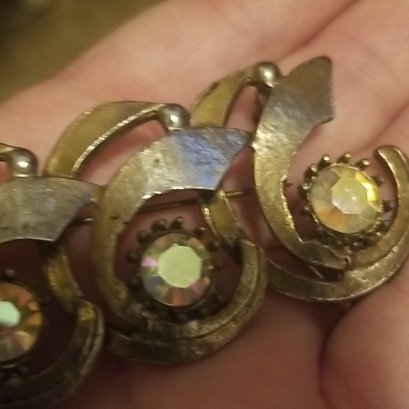 Vintage LIDZ art deco rhinestone brooch PM 873 - Picture 4 of 7